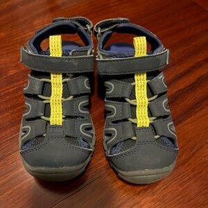 Kids Navy and Yellow Sandals